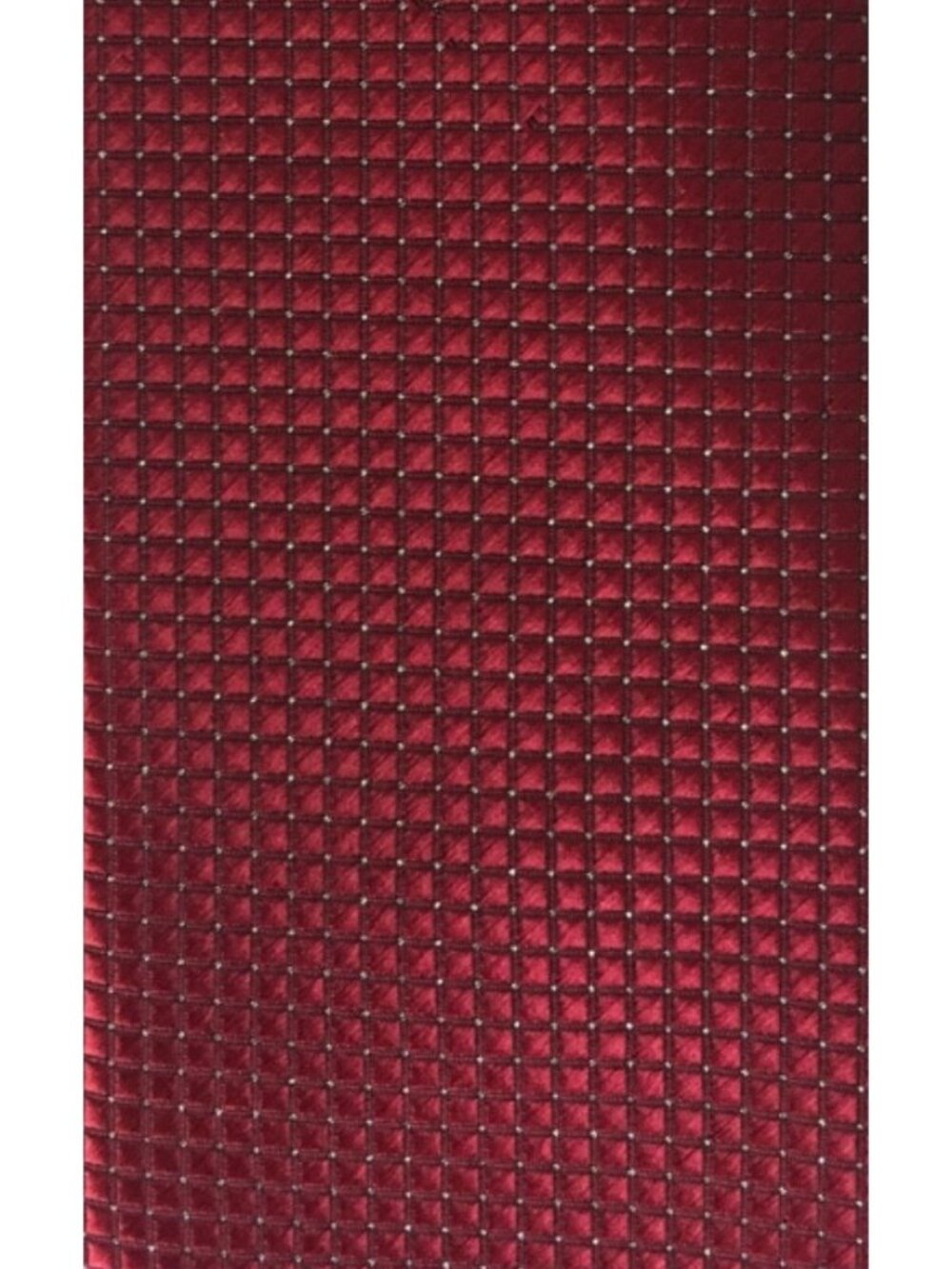 Neck Tie Dark Red with Dark Red Silver Tiny Squares 3.25 inches Wide 55 in Long